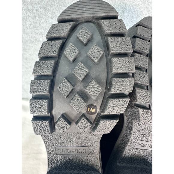 EUC Chelsea & Violet Women's sz 8.5 Lottie Black Suede Platform Chelsea Boots - Picture 9 of 11